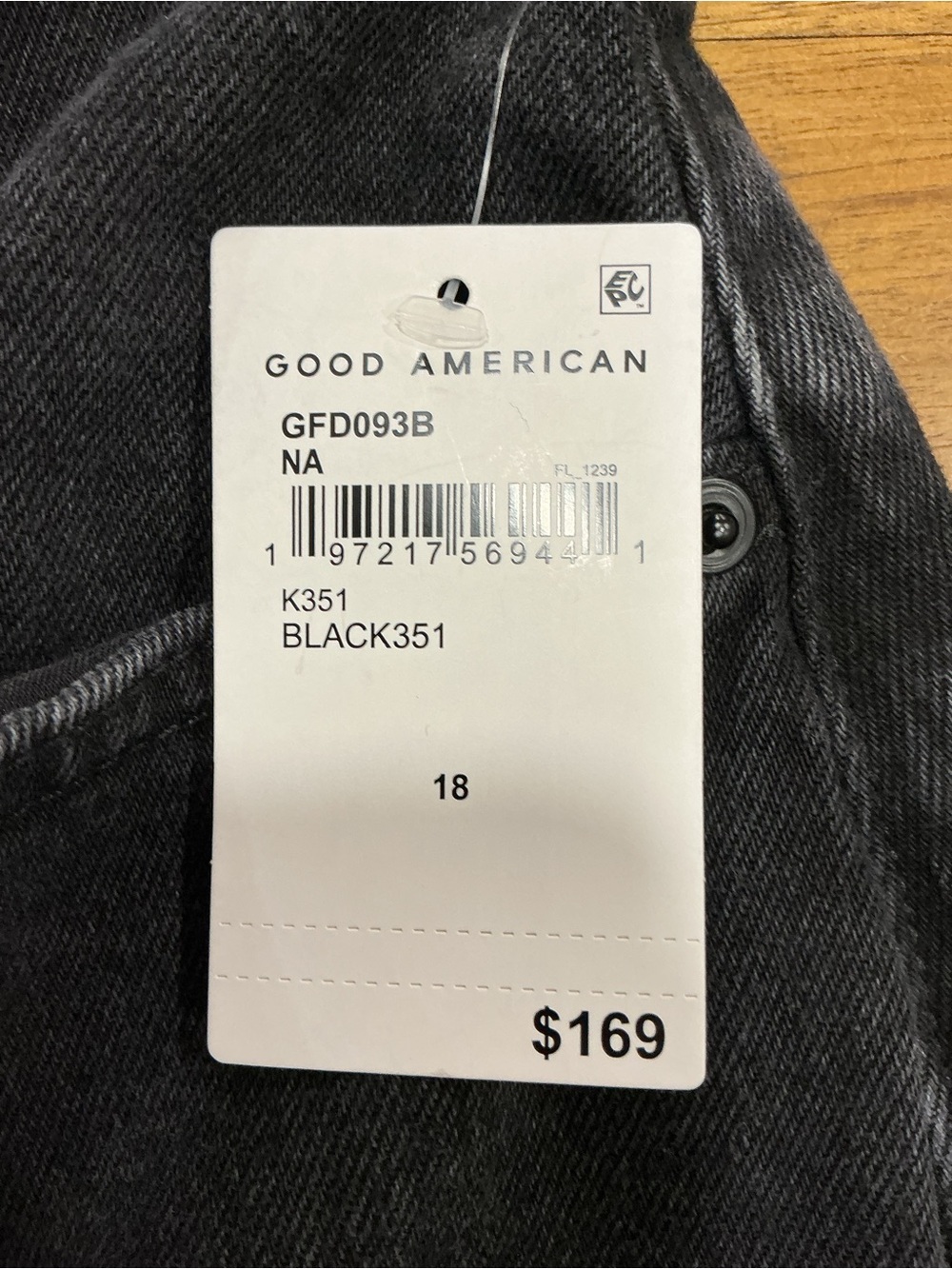 Good American NEW WITH TAGS Washed BlackRise Denim denim maxi skirt size 18